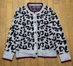【2026.1.31まで】ヒョウ柄 長袖カーディガン グレー