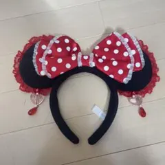 ディズニー カチューシャ ミニー イヤリング レース レア 赤 値下げ可