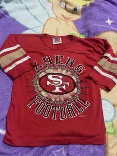 49ERS FOOTBALL 赤 長袖Tシャツ