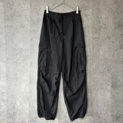 GU ジーユー パラシュートカーゴパンツ ブラック M ドロスト裾