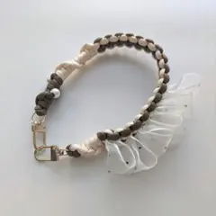 パラコード　ハンドストラップ ブラウン 大人 シンプル パール