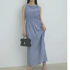 シャーリングロングドレス VIS ビス ワンピース