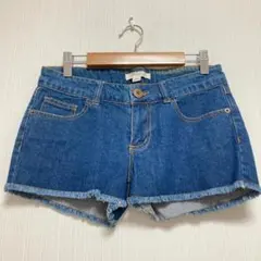 【フォーエバー21】 デニムショートパンツ ネイビー綿混 26 （タグ付き ）
