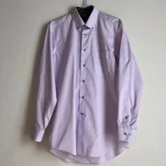 L86 薄紫 ストライプ 長袖シャツ