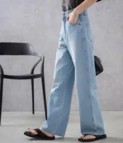 WEGO ストレートデニム ライトインディゴブルー