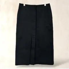 ユナイテッドアローズ　タイトロングスカート　M　ブラック　比翼ボタン　前スリットのサムネイル