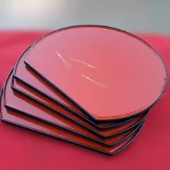 越前漆器 尺3サイズ 両面半月膳×5客】天然木製 長期保管品 - メルカリ