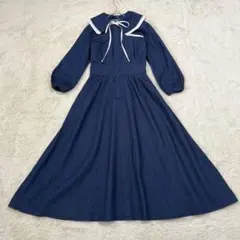 デニムワンピース フレアスカート 可愛いデザイン♡デザインワンピース M