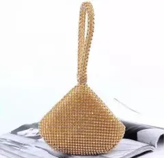 ラインストーン パーティーバッグ ゴールド ハンドバッグ