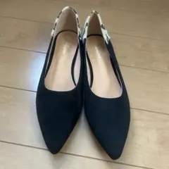 Kyfiewen 黒 ポインテッドトゥ ヒョウ柄パンプス