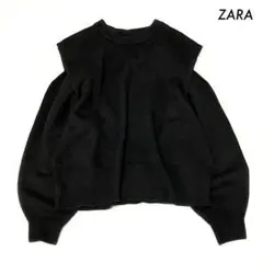 ZARA ザラ★長袖ニット セーター 肩出し ブラック 黒 Sサイズ