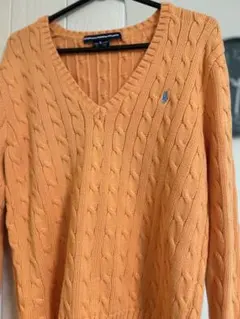 Ralph Lauren Sport オレンジ ケーブルニット XL M-L相当