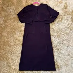 【LOWRYS FARM】ニットワンピース ＆ ショートカーディガン セット