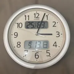 【9/14まで】CITIZEN 電波掛時計 4FYA01-0 温湿度計付き