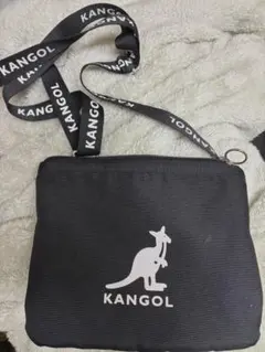 KANGOL ブラック ショルダーバッグサコッシュ カンゴールミニショルダー横型