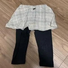 スカート付きレギンス 90cm チェック柄