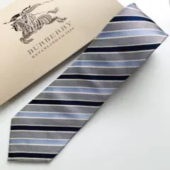 バーバリーロンドン ネクタイ ストライプ柄 グレー