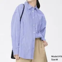 GU ストライプオーバーサイズシャツ 長袖のサムネイル