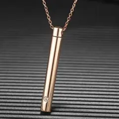 メモリアルペンダント 遺骨ネックレス ピンクゴールド 手元供養　遺骨 ペット