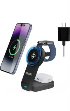 iPhone　3 in 1 Wireless Charger 　充電器　ブラック