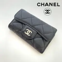 CHANEL シャネル キーケース マトラッセ ブラック ラムスキン
