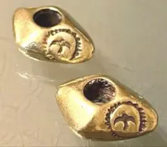 ★身内ナゲットビーズ★18kコート★2個セット★新品★カスタム用★