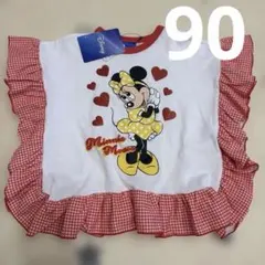 【新品】Disney ミニー Tシャツ フリル ギンガムチェック　90 しまむらのサムネイル