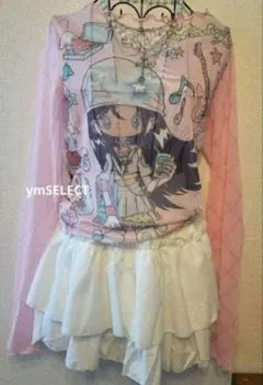 新品✨y2k 平成 ピチT タイト ロンT ピンク ギャル