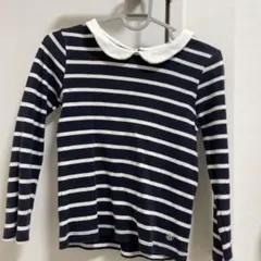 プチバドー　ネイビー/ホワイト ストライプ 長袖カットソー 104cm