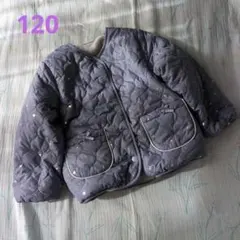 プティマイン 箔プリントリバーシブルジャケット 120 ブルーグレー 110