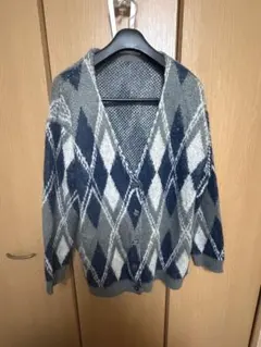 ダイヤモンドパターン カーディガン 長袖 GRL