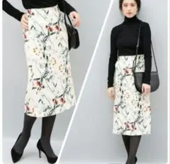 アダムエロペ×アズキムラ　花柄スカートボタニカル お洒落のサムネイル