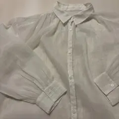 ホワイトボタンアップシャツ 長袖