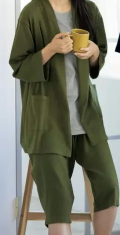 【新品3点】❀カーディガン+タンクトップ+ハーフパンツセット　男女兼用アイテム❀