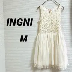 【イング】 トップス チュニック アイボリー ノースリーブ M チュール 切替
