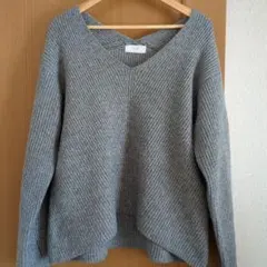 SLOBE IÉNA グレー Vネック 長袖セーター