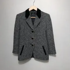 90s vintage ツイード ジャケット アウター グレー レディース 古着