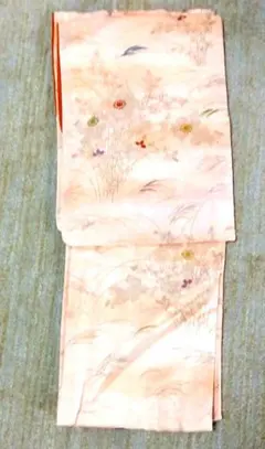 淡いオレンジ色 花柄 小紋 着物