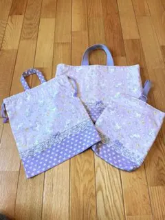 ハンドメイド　上履き入れ　レッスンバッグ　体操服袋　女の子　入園　入学