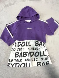 BABYDOLL ベビードール　フード付きクロップドパーカー　ワンピース　セット