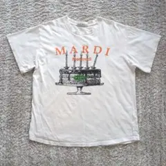 Mardi Mercredi ケーキプリント Tシャツ ホワイトのサムネイル