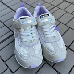 ムーンスターLUVRUSH キッズスニーカー グレー/ラベンダー　21.5センチ