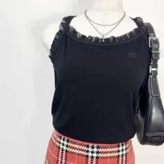 y2k❤️ BURBERRY BLUE LABEL フリルパイピングキャミソールのサムネイル