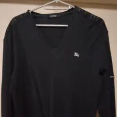 BURBERRY BLACK LABEL ブラック Vネックシャツ