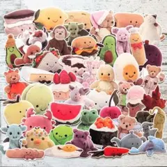 【№693】ぬいぐるみ ５１枚 フレークシール