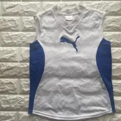 PUMA バスケットボールシャツ 140サイズ ホワイト/ブルー