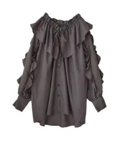 ⭐︎完売品⭐︎Riche glamour フリルシャツブラウス　sizeM グレー