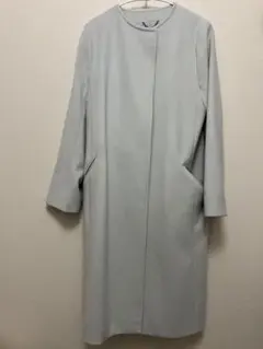 【美品】UNTITLED リボン付きノーカラーコート　コート　パステルカラー