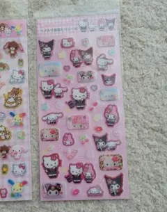 ボンボンドロップシールミニ　ハローキティレッド　はぴだんぶい　ポムポム