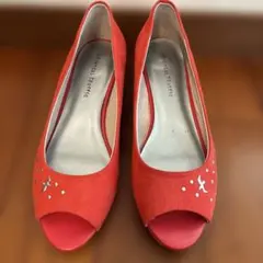 ORiental TRaffic赤スエードオープントゥパンプス　サイズ36